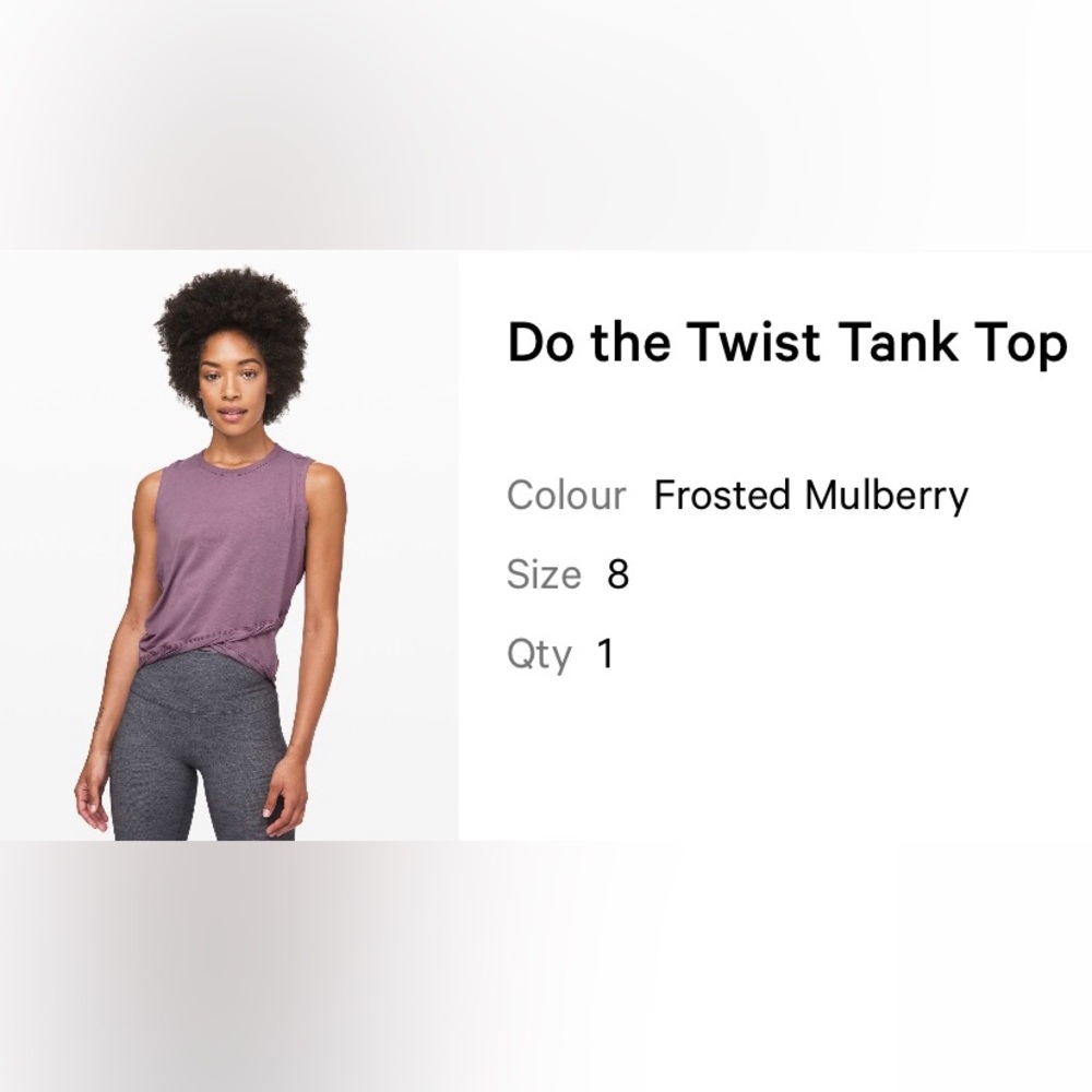 Lululemon Do the Twist Tank Top - size 8